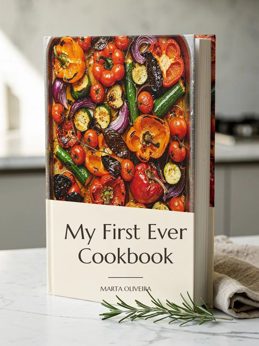 My First Ever Cookbook, standing on a kitchen counter