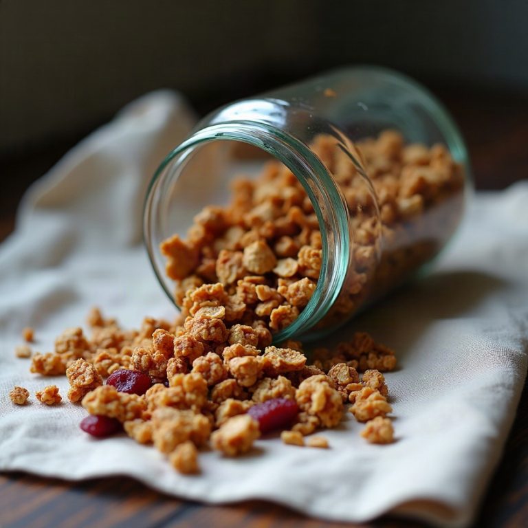 Toasted granola with olive oil